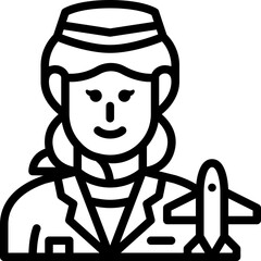 air hostess line icon
