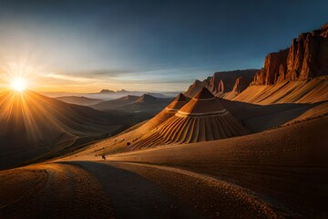 sunset in the desert