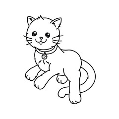 Cute Cat Vector Illustration line art design for your design