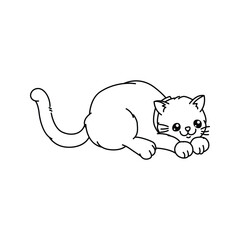 Cute Cat Vector Illustration line art design for your design