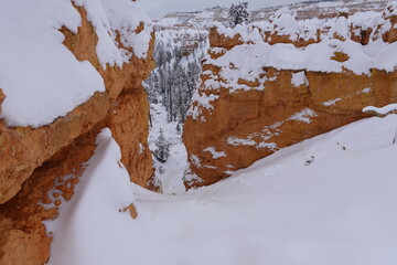 Snow-covered Bryce Canyon