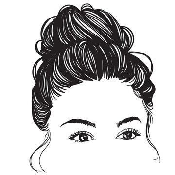 recommend clip art: Messy Hair Bun