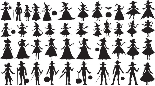 silhouettes of people hallowen