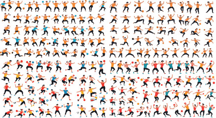 Fototapeta na wymiar pattern of people sport icon