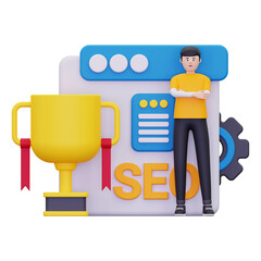 3d seo reputation illustration