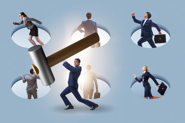 Game of mole hole in the business environment