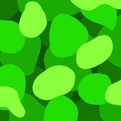 background with different green shapes.