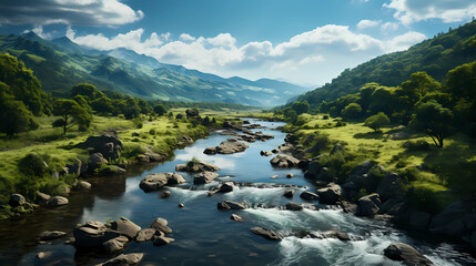 a river that meanders and follows the natural flow of the land