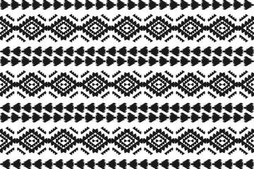 Geometric ethnic ikat seamless pattern traditional. Fabric American, mexican style. Design for background, wallpaper, illustration, fabric, clothing, carpet, textile, batik, embroidery.
