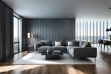 Naklejka na ściany i meble modern living room generated by AI