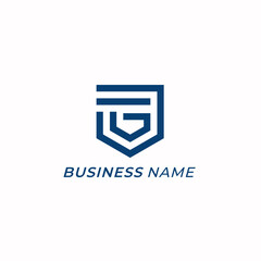 Fototapeta premium design logo shield and letter G