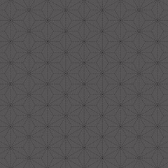 Fototapeta premium 麻の葉模様 破線黒×グレー 2