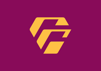 Initials CC meld into a diamond shape, embodying sophistication and grace, a perfect blend of smooth elegance