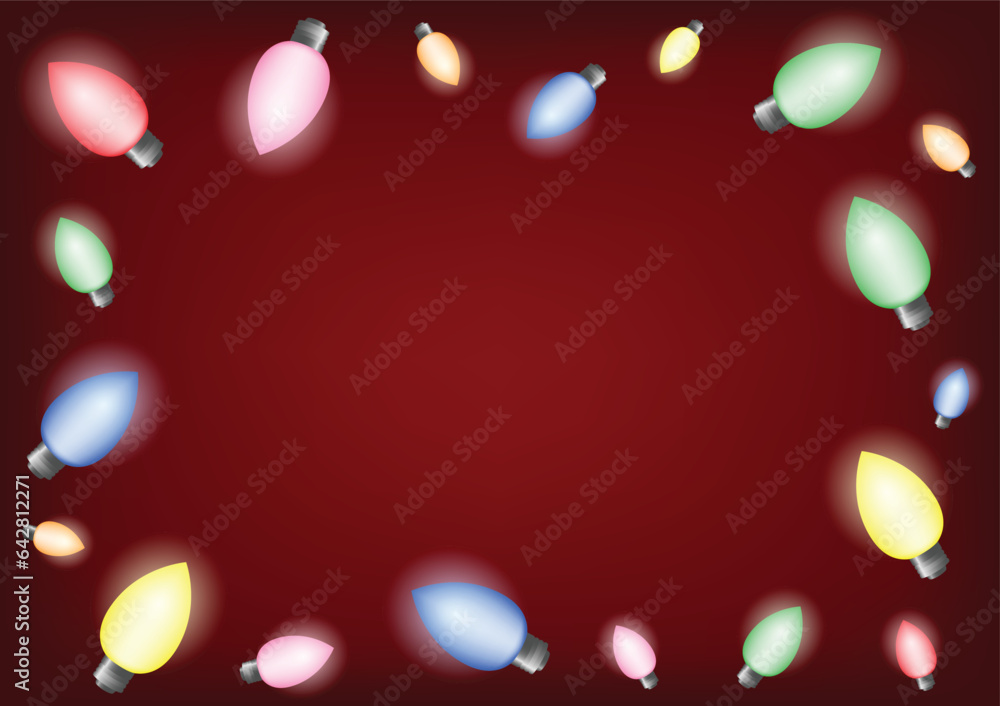 Poster colorful light bulb candle shape frame with copy space on red background abstract vector illustratio