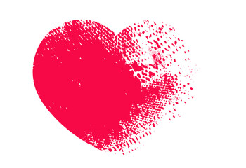 red grunge hearts. Grunge stamps collection.love Shapes for your design. Distressed symbols. Textured Valentine's Day signs. Vector illustration grunge