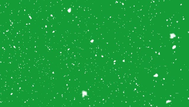 Snow falling on green screen background