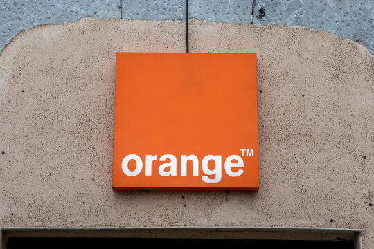 Orange Facade Store Logo Brand And Text Sign Shop Entrance Office French Telecommunications Company Agency