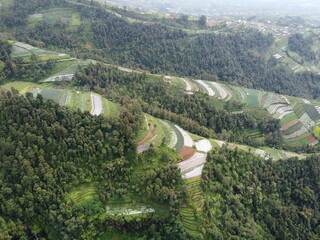 The beauty of the landscape and architecture of the arrangement of terraced houses in the tourist area of ​​Nepal van Java, Butuh Hamlet, Temanggung Village, Kaliangkrik District, Magelang, Central Ja