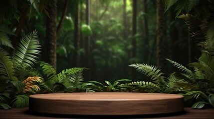 wood podium background