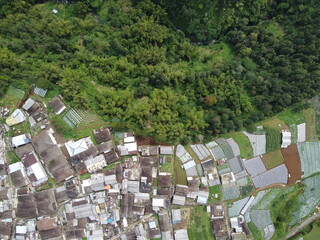 The beauty of the landscape and architecture of the arrangement of terraced houses in the tourist area of ​​Nepal van Java, Butuh Hamlet, Temanggung Village, Kaliangkrik District, Magelang, Central Ja