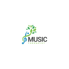 Minimalist Music Therapist People Tree logo design