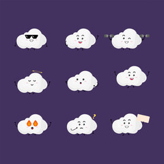 Fototapeta premium Cute cloud character vector illustration