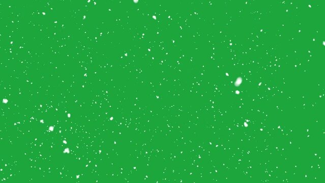 
Snow falling on green screen background