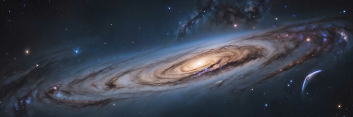 Andromeda galaxy in deep dark space