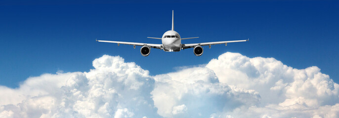 business plane on blue sky