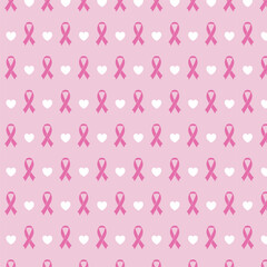 World breast cancer awareness month pattern background design Ribbon pattern seamless