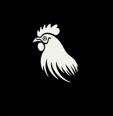 Fototapeta premium chicken head illustration logo, line art style