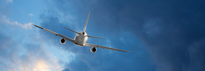 passenger plane flying away