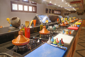 Marrakech, Morocco - Feb 8, 2023: Cooking school at the Moroccan Culinary Arts Museum, Marrakech