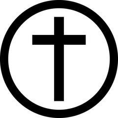 교회 십자가 원형 엠블럼 벡터 일러스트