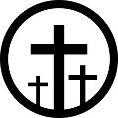 교회 십자가 원형 엠블럼 벡터 일러스트
