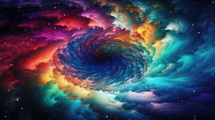 colorful cosmic galaxy background illustration. Generative AI