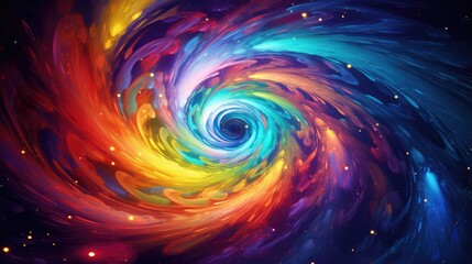 colorful cosmic galaxy background illustration. Generative AI