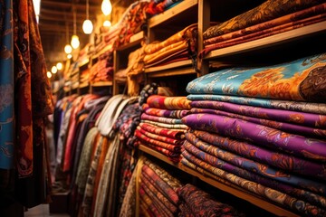 colorful fashion fabrics collection. Generative AI