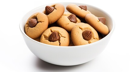 Peanut Butter Blossoms Cookies isolated on white background