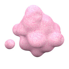 Abstract liquid figure with nice pink texture isolated on transparent background. PNG format. 3D rendering.