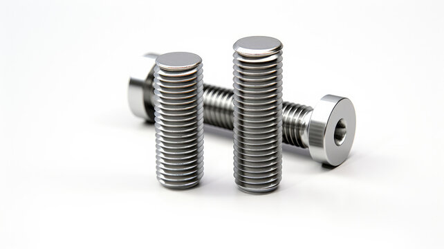Metal Srew elemet on isolated white background, Generative AI
