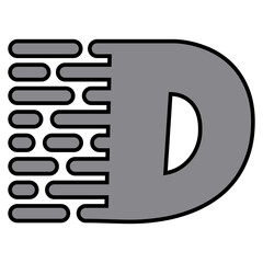 Letter d logo fast speed move, letter d fast symbol