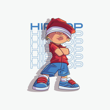 hip hop design character logo illustration.