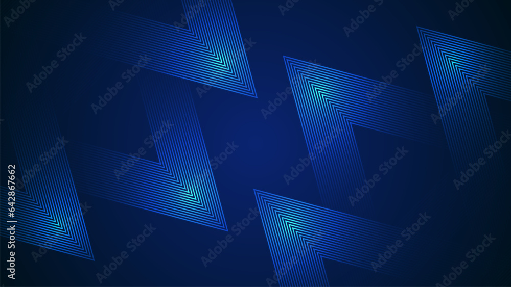 Wall mural dark blue simple abstract background with lines in a geometric style as the main element.