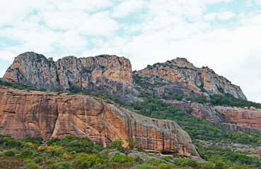Cliffs above the Argens River near Roquebrune-sur-Argens in the Var department  in France