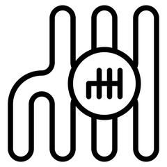 Gear shift. Vector line icon of a car or automobile, symbolizing a machine for driving. It is presented in a line style, suitable for mobile concepts and web design