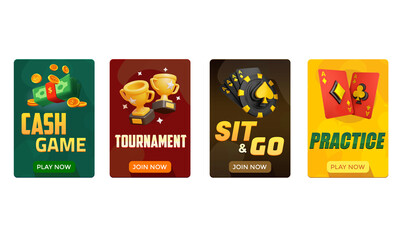 Poker game cards. Casino game mode. poker game mode. Poker, gambling concept. Template for casino, web design.