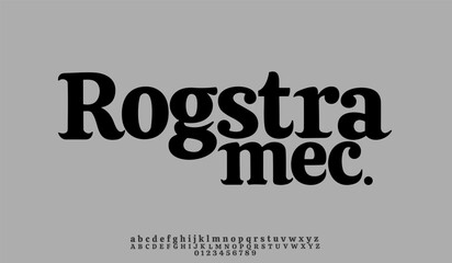 Elegant Font Uppercase Lowercase and Number. Classic Lettering Minimal Fashion Designs. Typography modern serif fonts regular decorative vintage concept. vector illustration