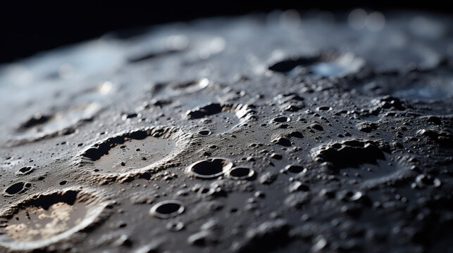 Lunar Close-Up: Cratered Beauty. Generative AI
