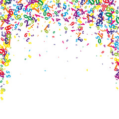 Scattered numbers. Colorful childish digits